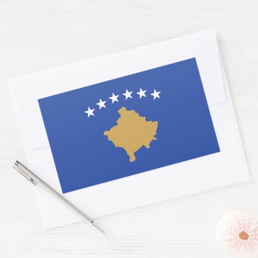 Kosovaarse vlag rechthoekige sticker (Envelop)