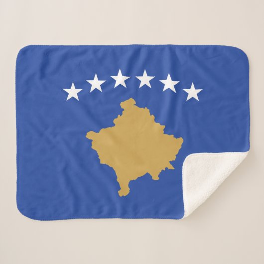 Kosovaarse vlag sherpa deken (Voorkant (horizontaal))