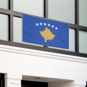 Kosovaarse vlag spandoek (Buitenkant Gebouw)