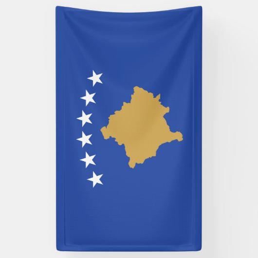 Kosovaarse vlag spandoek (Verticaal)