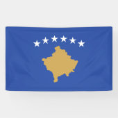 Kosovaarse vlag spandoek (Horizontaal)