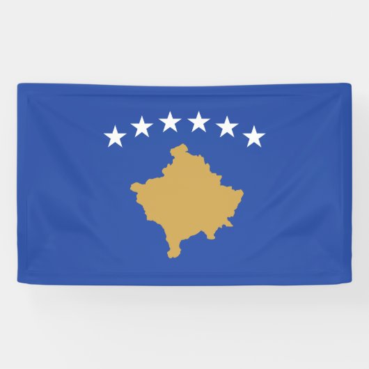 Kosovaarse vlag spandoek (Horizontaal)