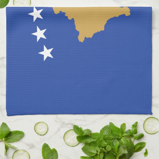 Kosovaarse vlag theedoek (Gevouwen)