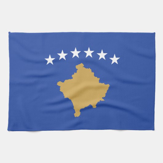 Kosovaarse vlag theedoek (Horizontaal)