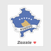 Kosovaarse vlagkaart sticker (Vel)