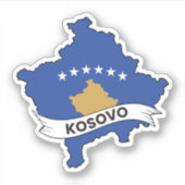 Kosovaarse vlagkaart sticker (Voorkant)