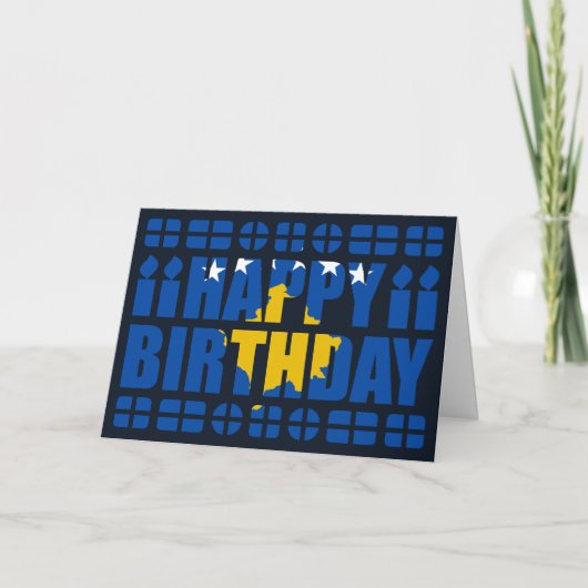 Kosovo Flag Birthday Card Kaart (Voorkant)
