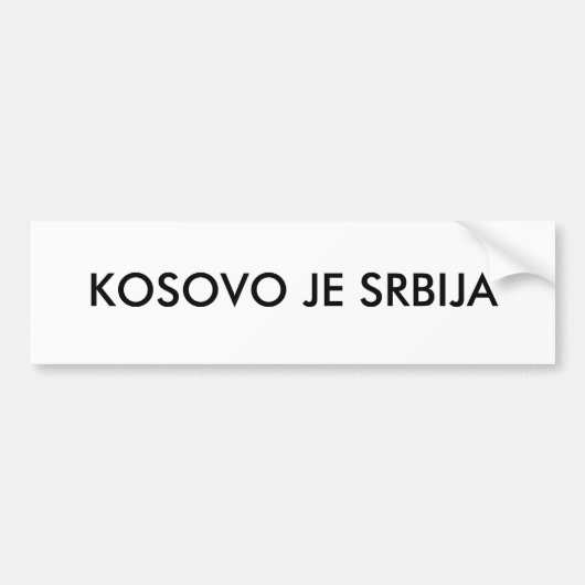 KOSOVO JE SRBIJA BUMPERSTICKER (Voorkant)