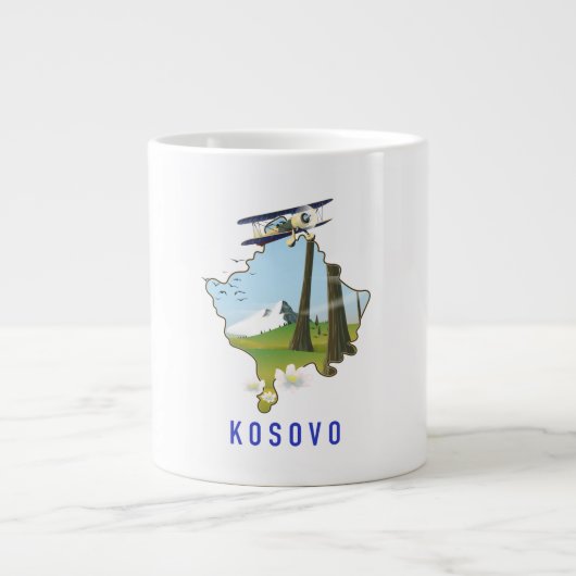 Kosovo kaart grote koffiekop (Voorkant)