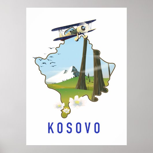 Kosovo-kaart Poster (Voorkant)