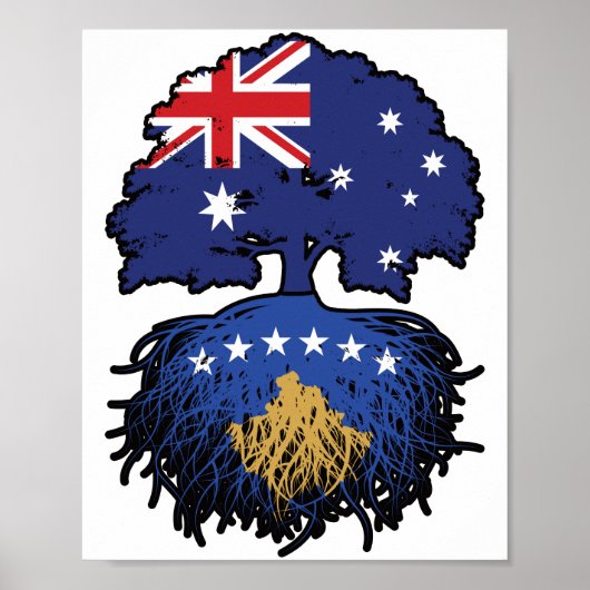 Kosovo Kosovar Australian Australia Tree Roots Poster (Voorkant)