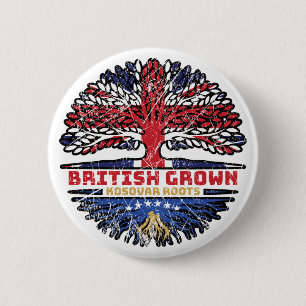 Kosovo Kosovar - Brits koninkrijk - vlag over boom Ronde Button 5,7 Cm
