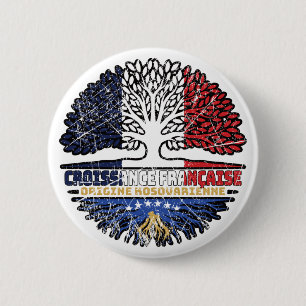 Kosovo Kosovar French France Tree Roots Flag Ronde Button 5,7 Cm