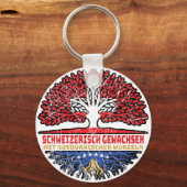 Kosovo Kosovarisch Schweizer Schweiz Baum Wurzel Sleutelhanger (Voorkant)