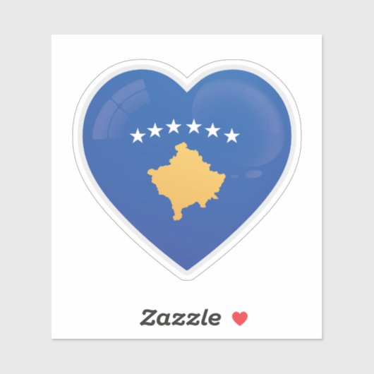 Kosovo Liefdesvlag Sticker (Vel)
