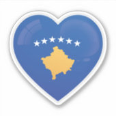 Kosovo Love Flag Sticker (Voorkant)