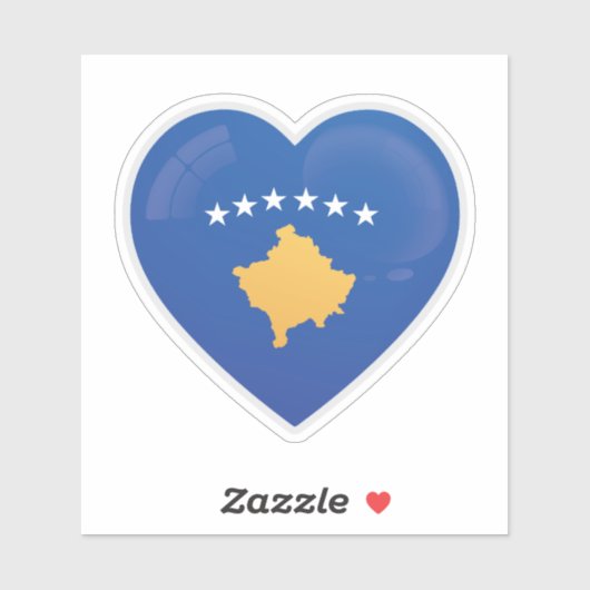 Kosovo Love Flag Sticker (Vel)