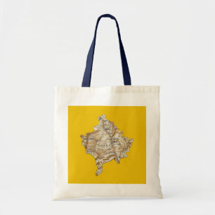 Kosovo Map Bag Tote Bag