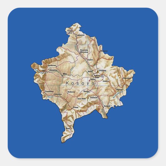 Kosovo Map Sticker (Voorkant)