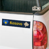 Kosovo Markthart + Kaart Bumpersticker (Op Truck)