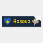 Kosovo Markthart + Kaart Bumpersticker (Voorkant)