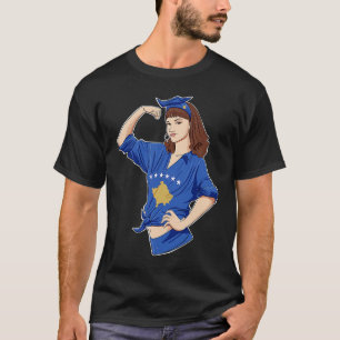 Kosovo-meisjes I Kosovo-vlag T-shirt
