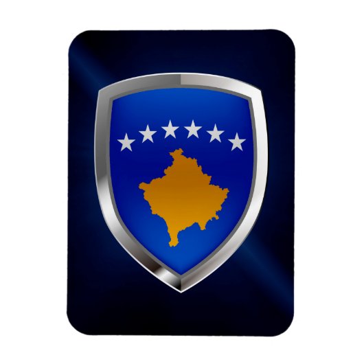 Kosovo Metallic Emblem Magneet (Verticaal)