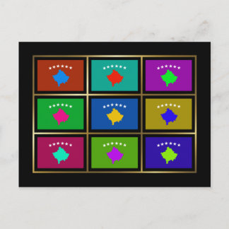 Kosovo Multihue Flags Briefkaart