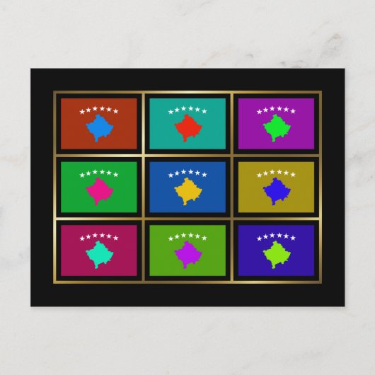 Kosovo Multihue Flags Briefkaart (Voorkant)
