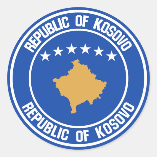 Kosovo om Embleem Ronde Sticker (Voorkant)