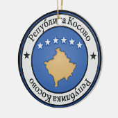 Kosovo Round Emblem Keramisch Ornament (Links)