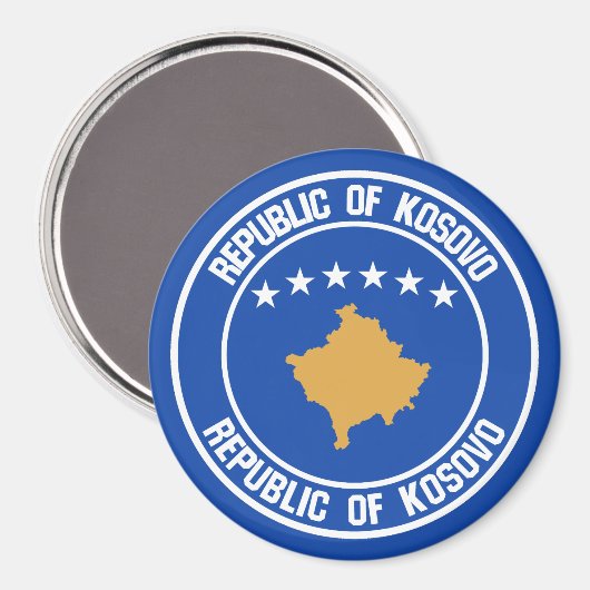 Kosovo Round Emblem Magneet (Voorkant / Achterkant)