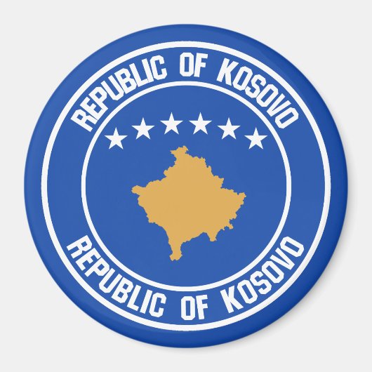 Kosovo Round Emblem Magneet (Voorkant)
