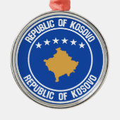 Kosovo Round Emblem Metalen Ornament (Voorkant)