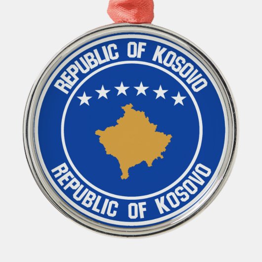 Kosovo Round Emblem Metalen Ornament (Voorkant)