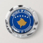 Kosovo Round Emblem Ronde Button 7,6 Cm (Voorkant)