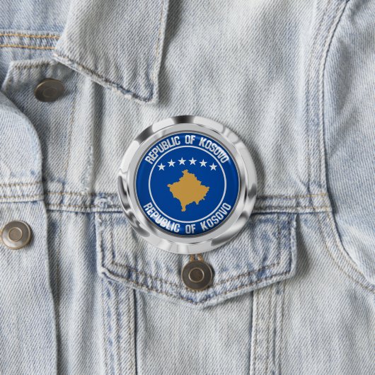 Kosovo Round Emblem Ronde Button 7,6 Cm (In situ)