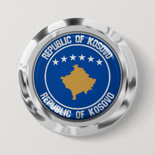 Kosovo Round Emblem Ronde Button 7,6 Cm