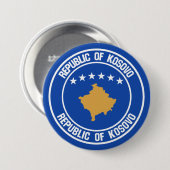 Kosovo Round Emblem Ronde Button 7,6 Cm (Voorkant /achterkant)