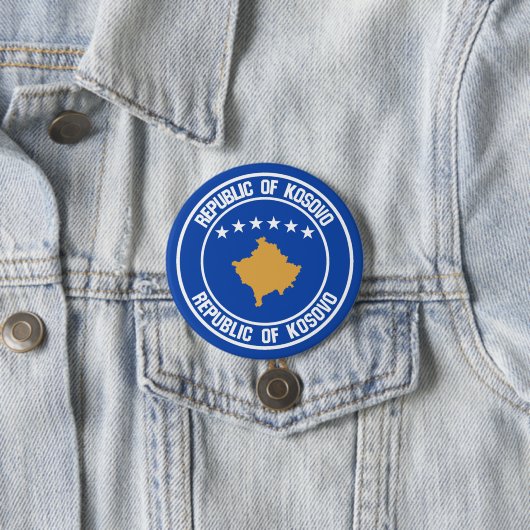 Kosovo Round Emblem Ronde Button 7,6 Cm (In situ)