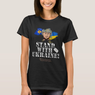 Kosovo staat met Oekraïne Volodymyr Zelenskyy Vlag T-shirt