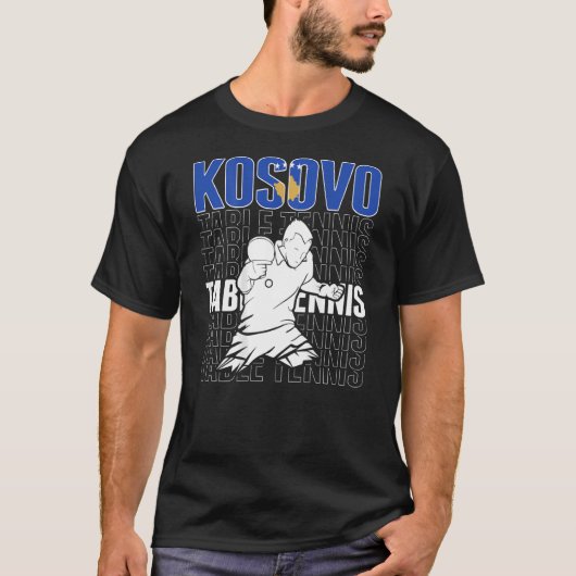 Kosovo Table Tennis steunt Kosovan pingpong Te T-shirt (Voorkant)
