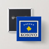 Kosovo Vierkante Button 5,1 Cm (Voorkant /achterkant)