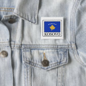 Kosovo Vierkante Button 5,1 Cm (In situ)