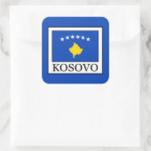 Kosovo Vierkante Sticker (Tas)