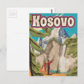 Kosovo Vintage Reisposter Briefkaart (Voorkant / Achterkant)