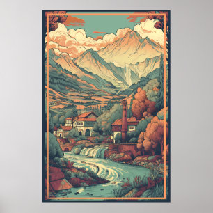 KOSOVO: Vintage reizen Adverteren Poster