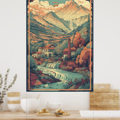 KOSOVO: Vintage reizen Adverteren Poster (Keuken)