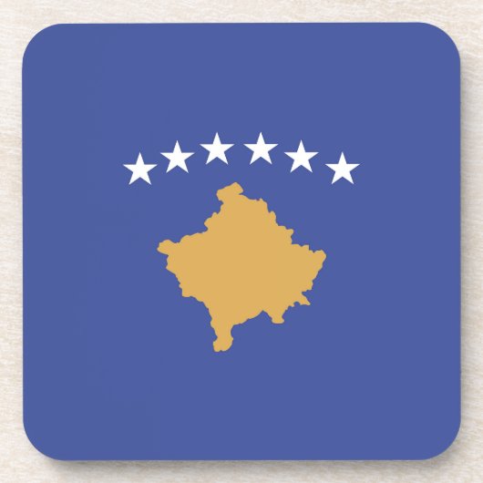 Kosovo vlag bier onderzetter (Voorkant)
