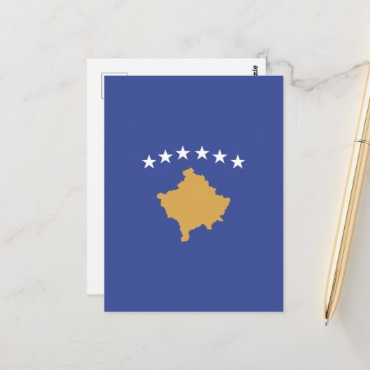 Kosovo vlag briefkaart (Voorkant / Achterkant in situ)